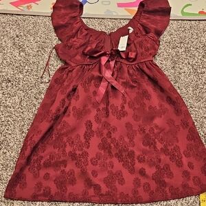 Francesca's Collections Burgundy Floral  Dress Size L & XL New With Tags